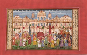 Indian-Ethnic-Rajasthan-Miniature-Painting-Royal-Emperor-Procession-Folk-Artwork-200775031879
