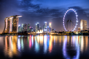 singapore-skyline-marina-bay-flyer-hdr-dawn